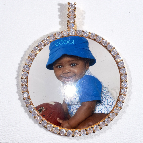 LARGE 3D CIRCLE CUSTOM PICTURE PENDANT