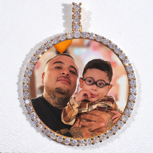 LARGE 3D CIRCLE CUSTOM PICTURE PENDANT