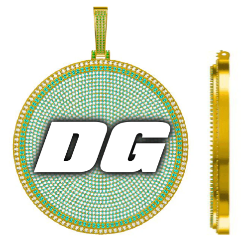 CUSTOM LETTER NECKLACE 3D BIG DISC