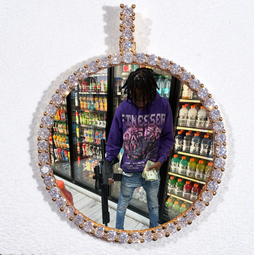 LARGE 3D CIRCLE CUSTOM PICTURE PENDANT