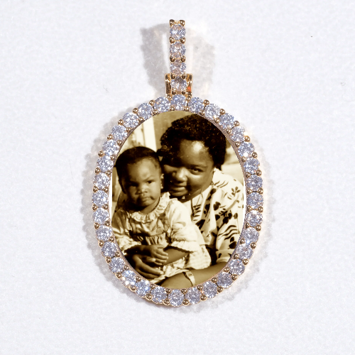 3D Oval Custom Picture Pendant