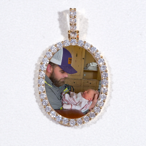 3D Oval Custom Picture Pendant