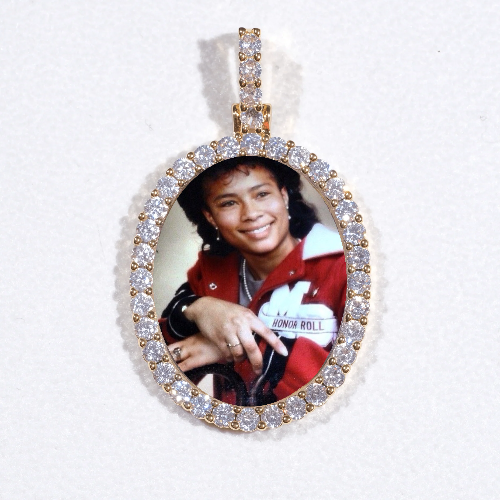 3D Oval Custom Picture Pendant