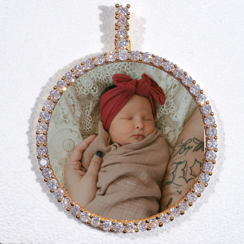 LARGE 3D CIRCLE CUSTOM PICTURE PENDANT