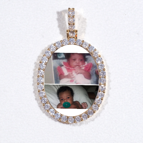 3D Oval Custom Picture Pendant