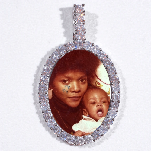 Large 3D Oval Custom Picture Pendant