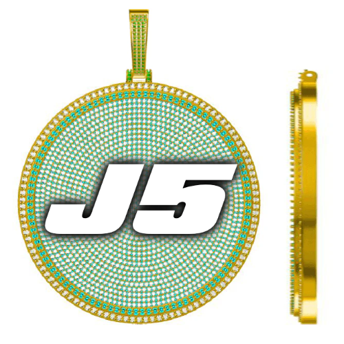 CUSTOM LETTER NECKLACE 3D BIG DISC