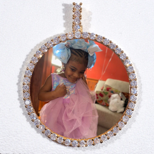 LARGE 3D CIRCLE CUSTOM PICTURE PENDANT