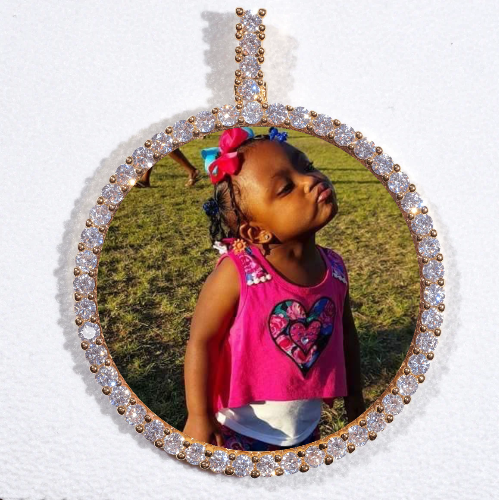 LARGE 3D CIRCLE CUSTOM PICTURE PENDANT