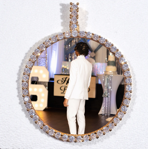 LARGE 3D CIRCLE CUSTOM PICTURE PENDANT