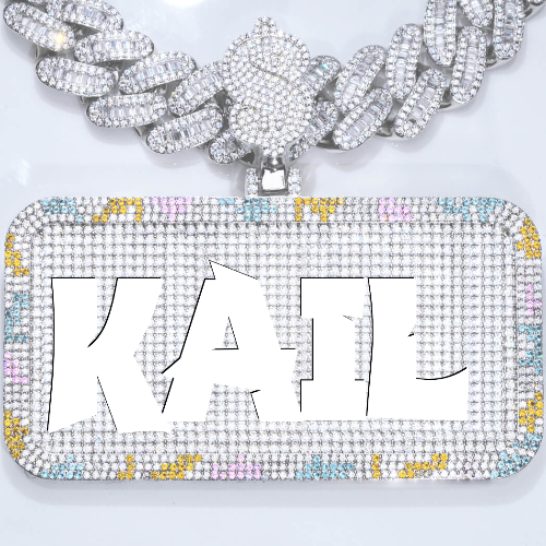 CUSTOM LETTER NECKLACE 3D COLORFUL SQUARE