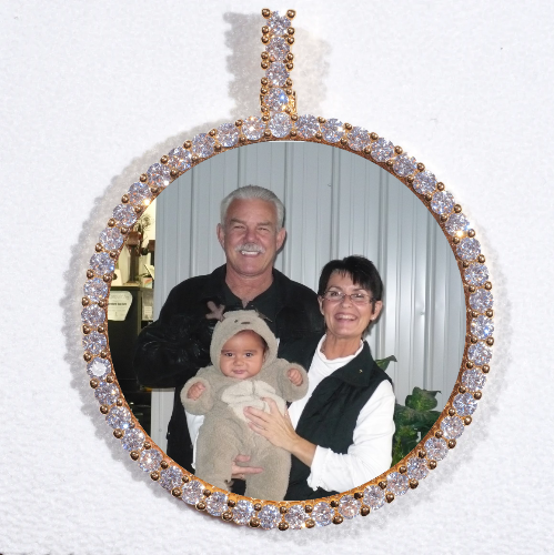 LARGE 3D CIRCLE CUSTOM PICTURE PENDANT