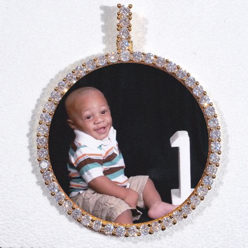 LARGE 3D CIRCLE CUSTOM PICTURE PENDANT