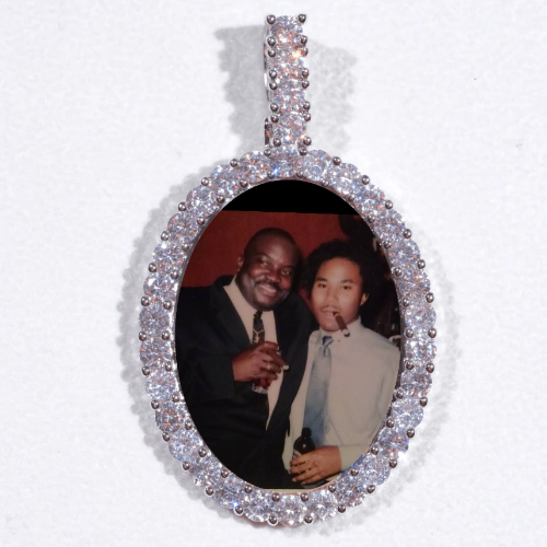 Large 3D Oval Custom Picture Pendant