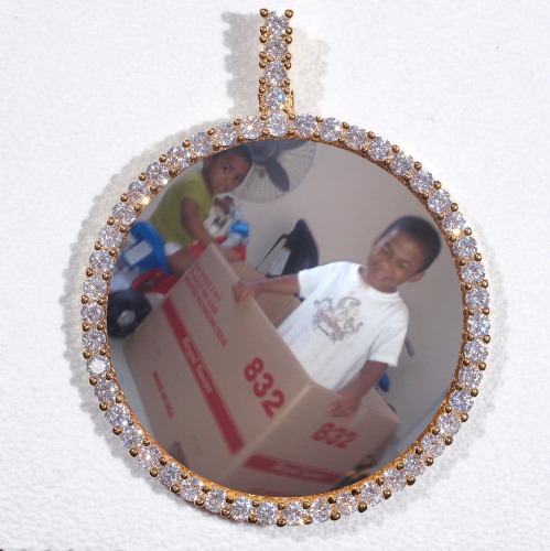 LARGE 3D CIRCLE CUSTOM PICTURE PENDANT