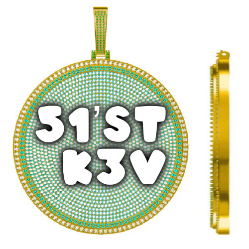CUSTOM LETTER NECKLACE 3D BIG DISC