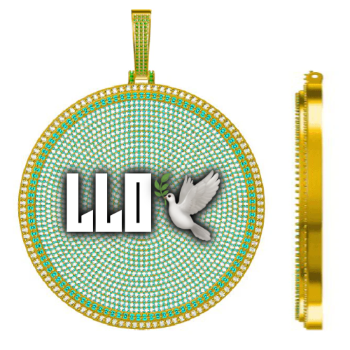 CUSTOM LETTER NECKLACE 3D BIG DISC