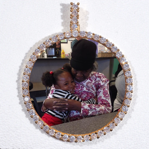 LARGE 3D CIRCLE CUSTOM PICTURE PENDANT