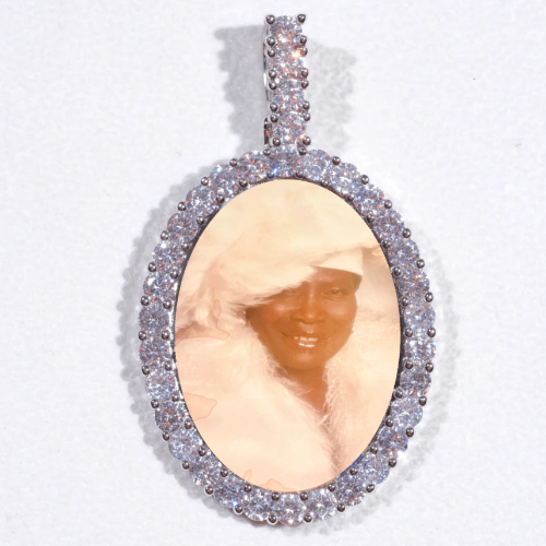 Large 3D Oval Custom Picture Pendant