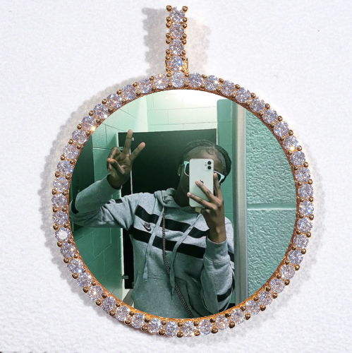 LARGE 3D CIRCLE CUSTOM PICTURE PENDANT