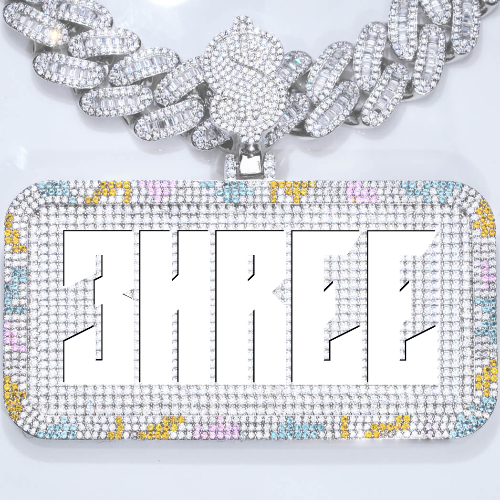 CUSTOM LETTER NECKLACE 3D COLORFUL SQUARE