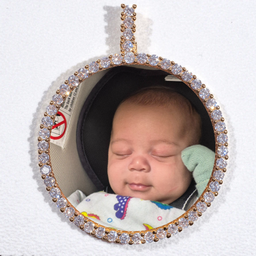 LARGE 3D CIRCLE CUSTOM PICTURE PENDANT