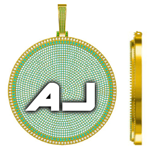 CUSTOM LETTER NECKLACE 3D BIG DISC