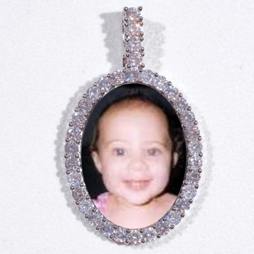 Large 3D Oval Custom Picture Pendant