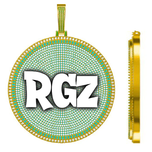 CUSTOM LETTER NECKLACE 3D BIG DISC