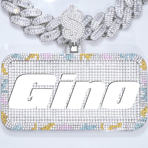 CUSTOM LETTER NECKLACE 3D COLORFUL SQUARE