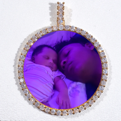 LARGE 3D CIRCLE CUSTOM PICTURE PENDANT