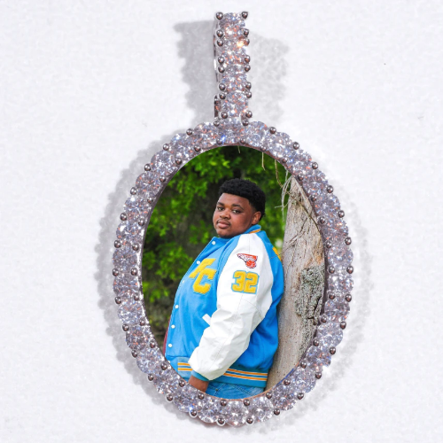 Large 3D Oval Custom Picture Pendant