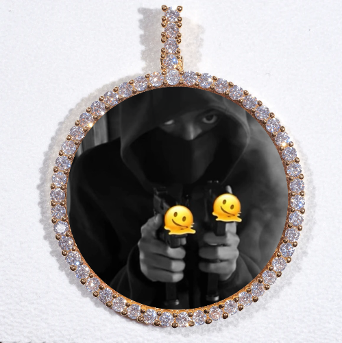 LARGE 3D CIRCLE CUSTOM PICTURE PENDANT