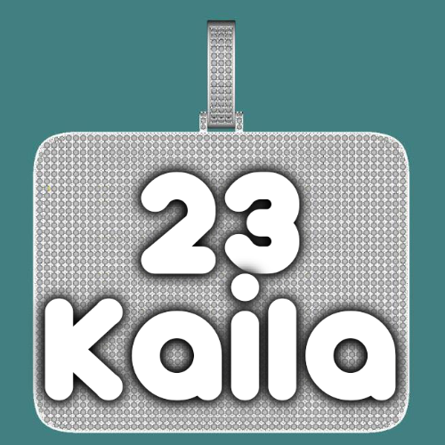 CUSTOM LETTER NECKLACE 3D BIG SQUARE