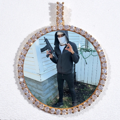 LARGE 3D CIRCLE CUSTOM PICTURE PENDANT