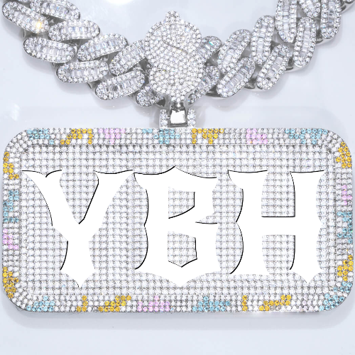CUSTOM LETTER NECKLACE 3D COLORFUL SQUARE