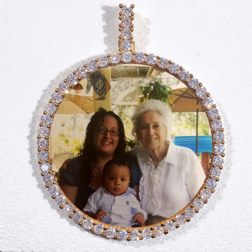 LARGE 3D CIRCLE CUSTOM PICTURE PENDANT