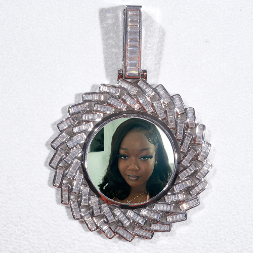 Large 3D Baguette Custom Picture Pendant