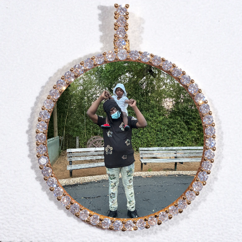 LARGE 3D CIRCLE CUSTOM PICTURE PENDANT