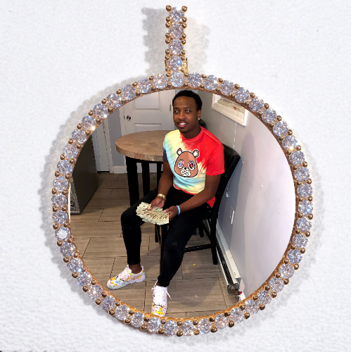 LARGE 3D CIRCLE CUSTOM PICTURE PENDANT
