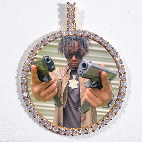 LARGE 3D CIRCLE CUSTOM PICTURE PENDANT
