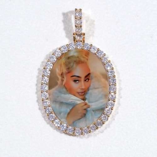 3D Oval Custom Picture Pendant