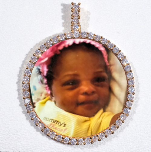 LARGE 3D CIRCLE CUSTOM PICTURE PENDANT