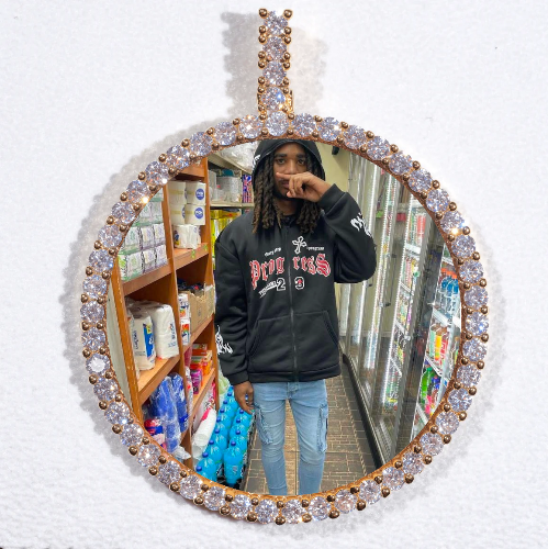 LARGE 3D CIRCLE CUSTOM PICTURE PENDANT