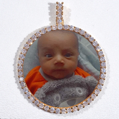 LARGE 3D CIRCLE CUSTOM PICTURE PENDANT