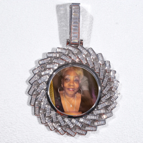 Large 3D Baguette Custom Picture Pendant