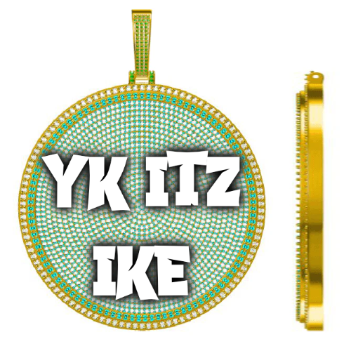 CUSTOM LETTER NECKLACE 3D BIG DISC