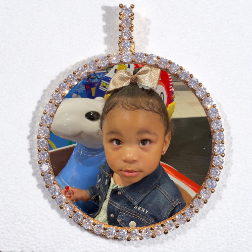 LARGE 3D CIRCLE CUSTOM PICTURE PENDANT