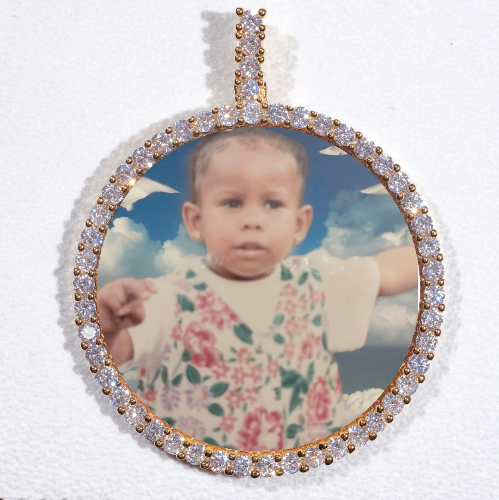 LARGE 3D CIRCLE CUSTOM PICTURE PENDANT