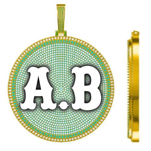 CUSTOM LETTER NECKLACE 3D BIG DISC